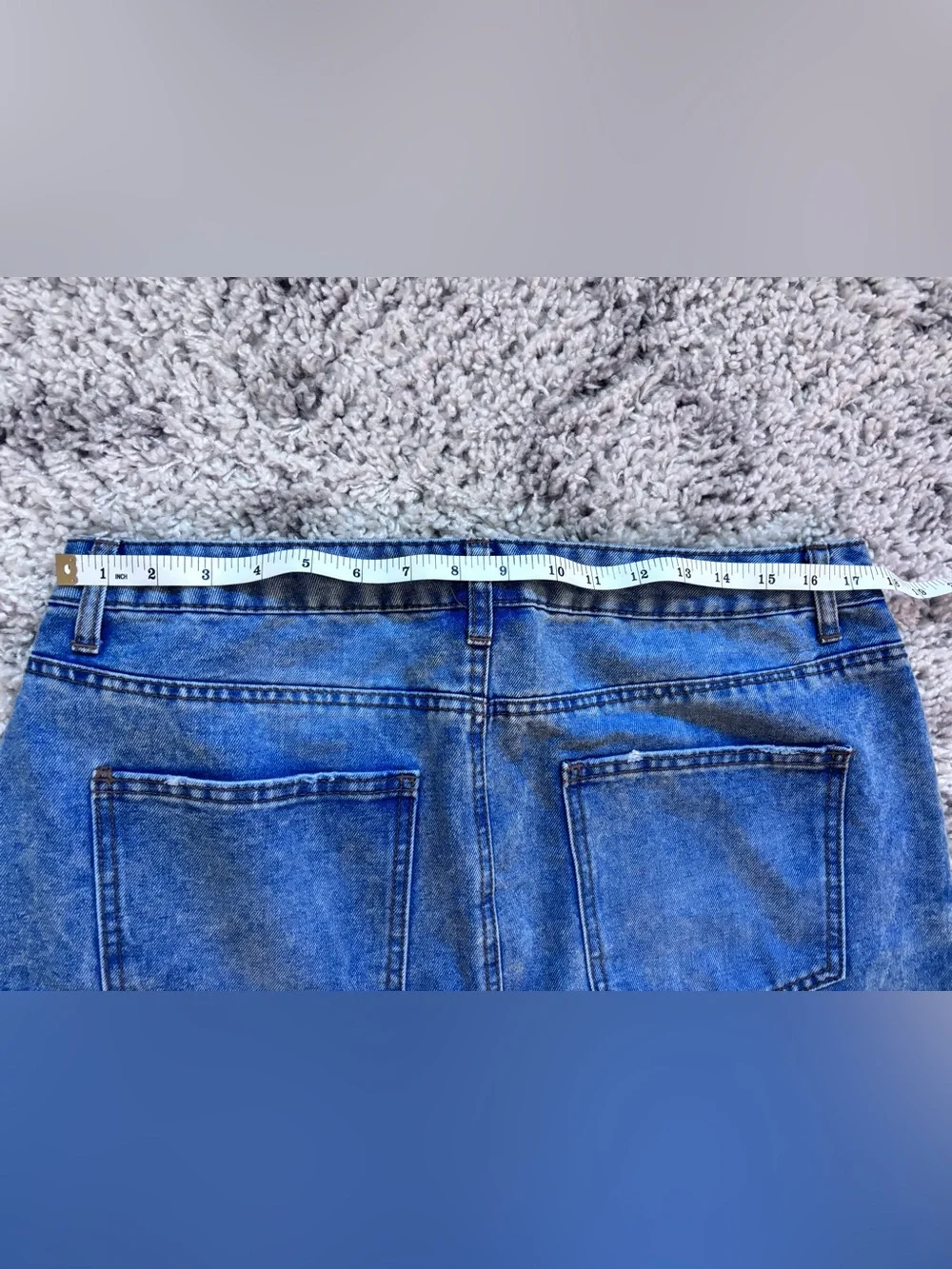 love, Fire Blue Denim Cargo Skirt